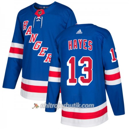 Män Ishockey New York Rangers Tröja Kevin Hayes 13 Adidas 2017-2018 Royal Authentic